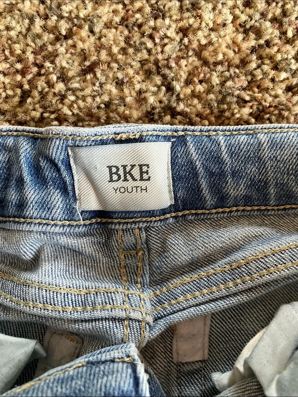 BKE Light Blue Distressed Kids' Jeans with Knee Rips